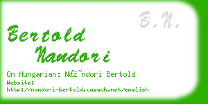 bertold nandori business card